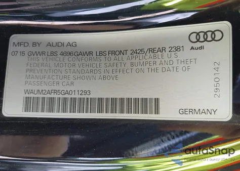 2016 Audi A5 2.0T Premium from USA, damaged, VIN WAUM2AFR5GA011293